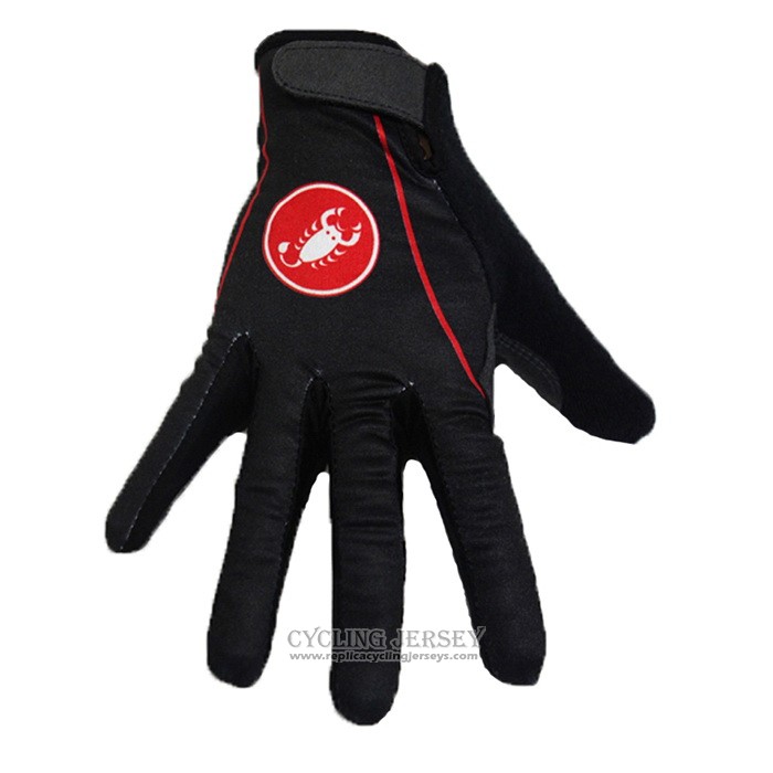 2020 Castelli Full Finger Gloves Cycling Black Red